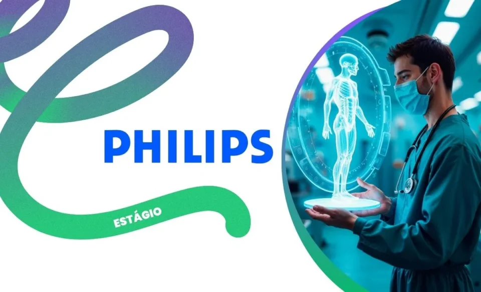 NA IMAGEM TEM A LOGOMARCA DA EMPRESA PHILIPS, E UMA FOTO DE UM MEDICO USANDO TECNOGIA AVANÇADA PARA IDENTIFICAR DIAGNÓSTICO