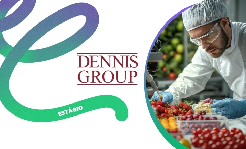 NA IMAGEM TEM A LOGOMARCA DA EMPRESA DENNIS GROUP E FOTOS DE ENGENHEIROS EM SEU AMBIENTE DE TRABALHO