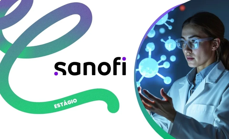 NA IMAGEM TEM A LOGOMARCA DA SANOFI, E UMA FOTO DE UM MÉDICA.
